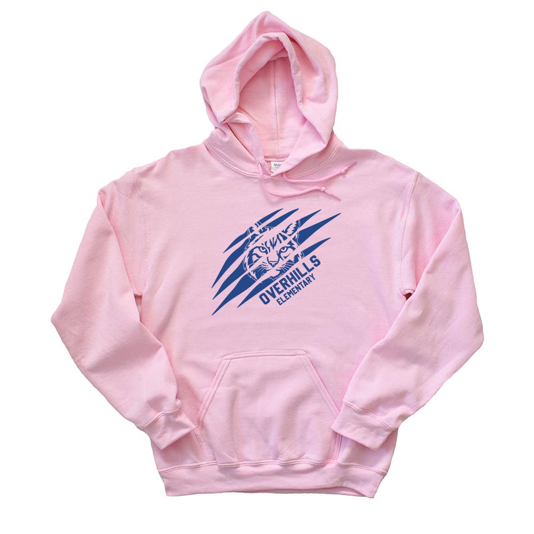 Torn - Overhills Elementary ~ Hoodie ~ Overhills Elementary School-light pink