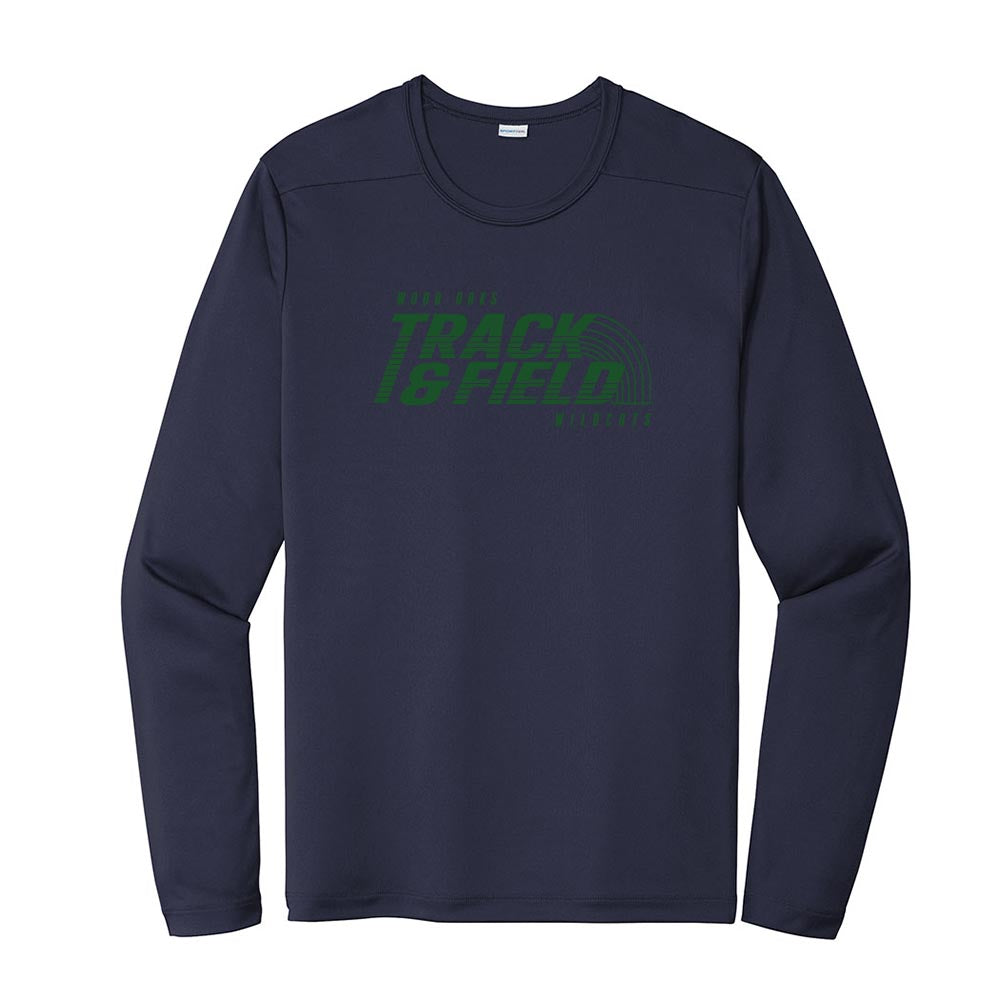 Track & Field ~ Long Sleeve Performance Tee ~ Wood Oaks Junior High Athletics