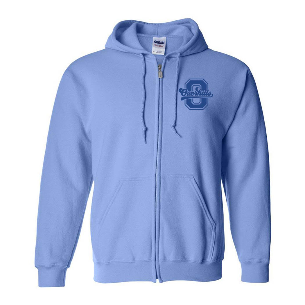 Varsity Letter Script Overhills ~ Zip Hoodie ~ Overhills Elementary School