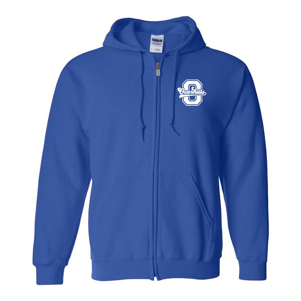Varsity Letter Script Overhills ~ Zip Hoodie ~ Overhills Elementary School