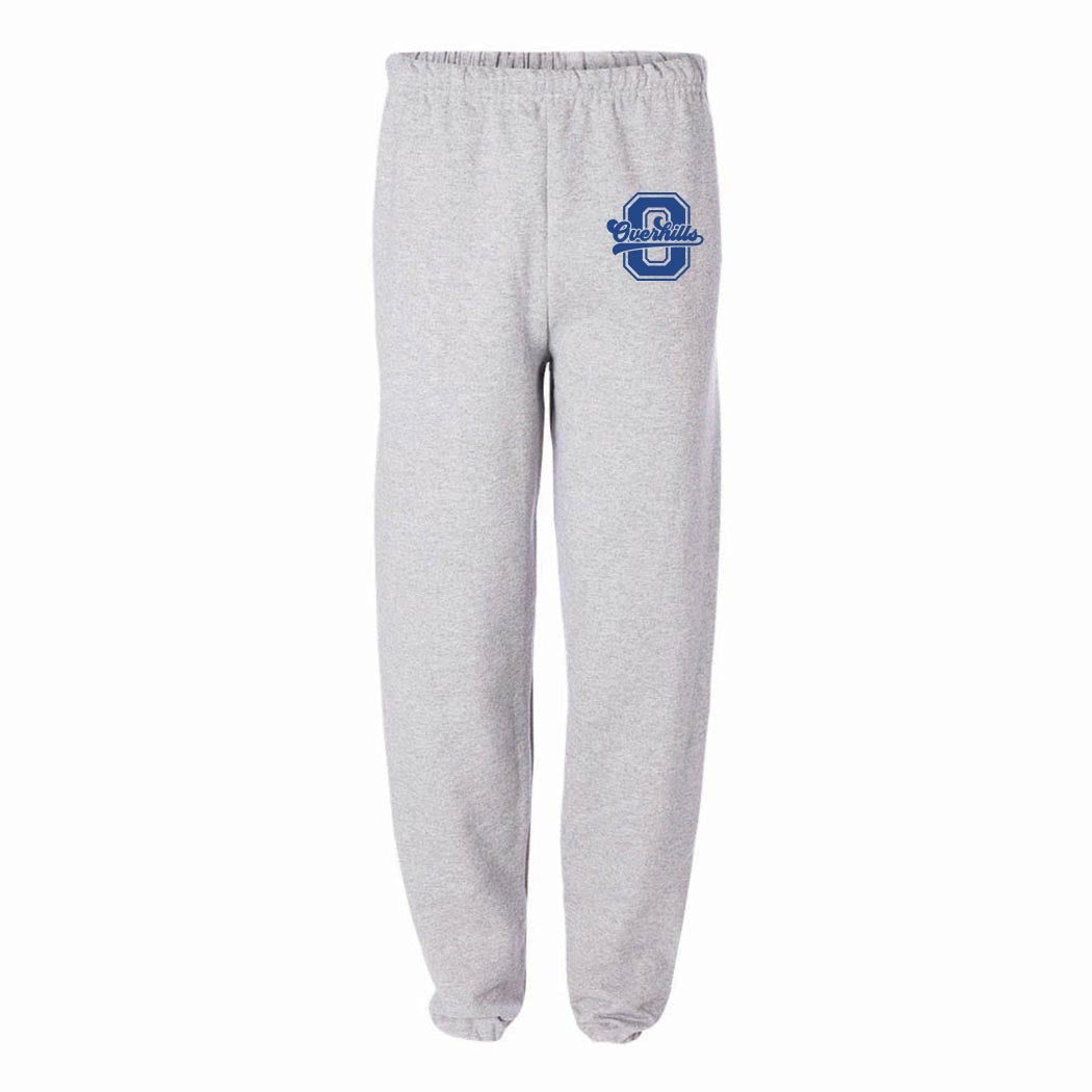 Varsity Letter Script Overhills ~ Sweatpants ~ Overhills Elementary School-ash