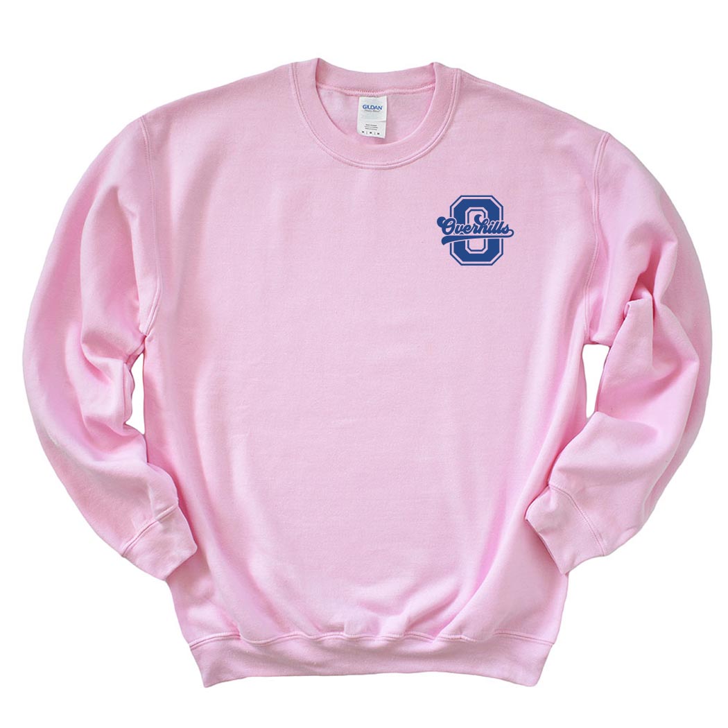 Varsity Letter Script Overhills ~ Crewneck Sweatshirt ~ Overhills Elementary School