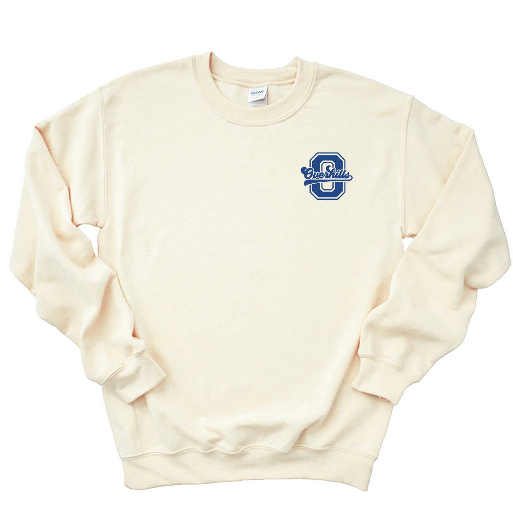 Varsity Letter Script Overhills ~ Crewneck Sweatshirt ~ Overhills Elementary School