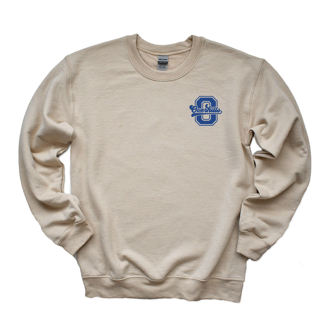 Varsity Letter Script Overhills ~ Crewneck Sweatshirt ~ Overhills Elementary School