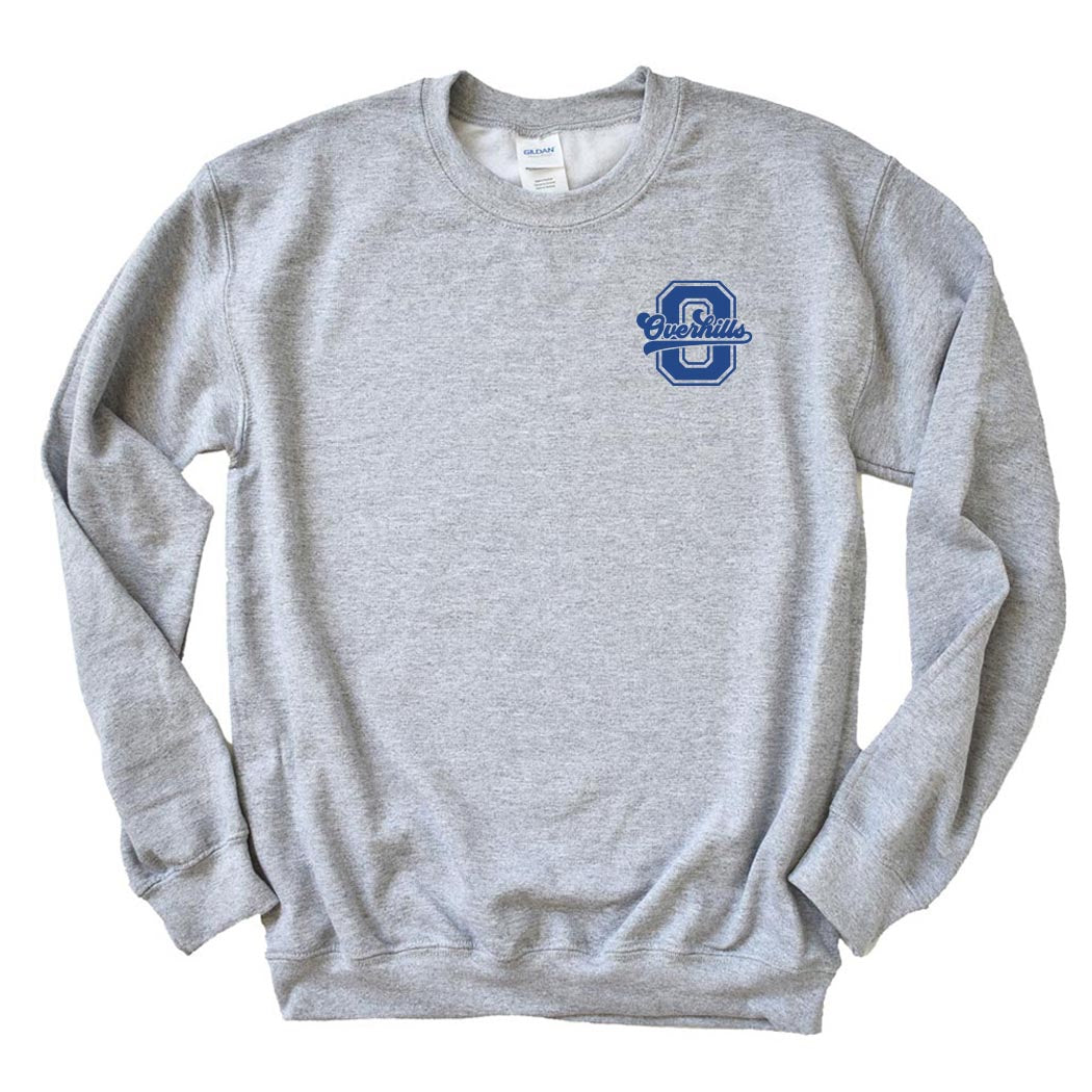 Varsity Letter Script Overhills ~ Crewneck Sweatshirt ~ Overhills Elementary School