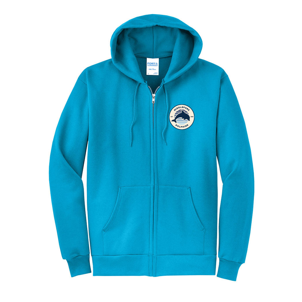 Vintage Badge Middlefork ~ Zip Hoodie ~ Middlefork Elementary School