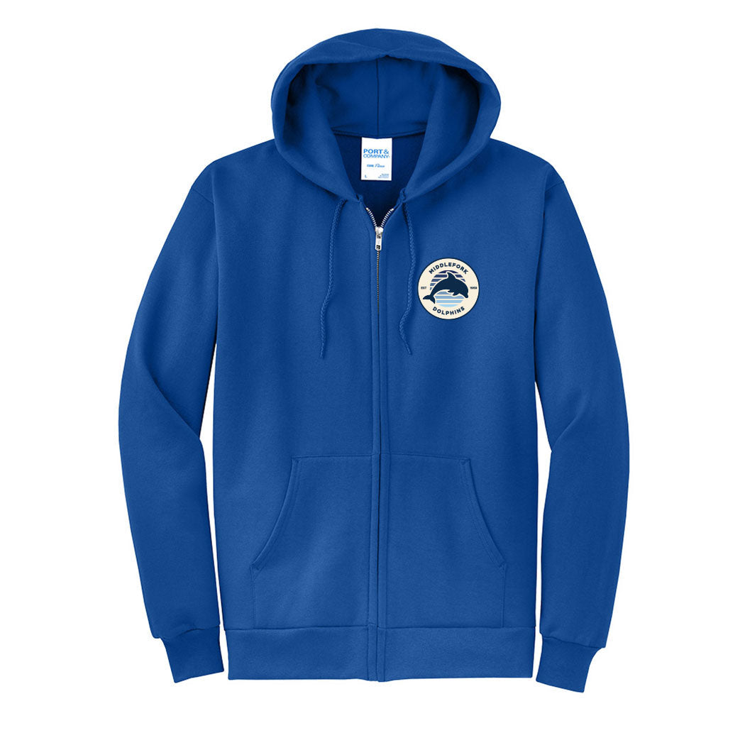 Vintage Badge Middlefork ~ Zip Hoodie ~ Middlefork Elementary School