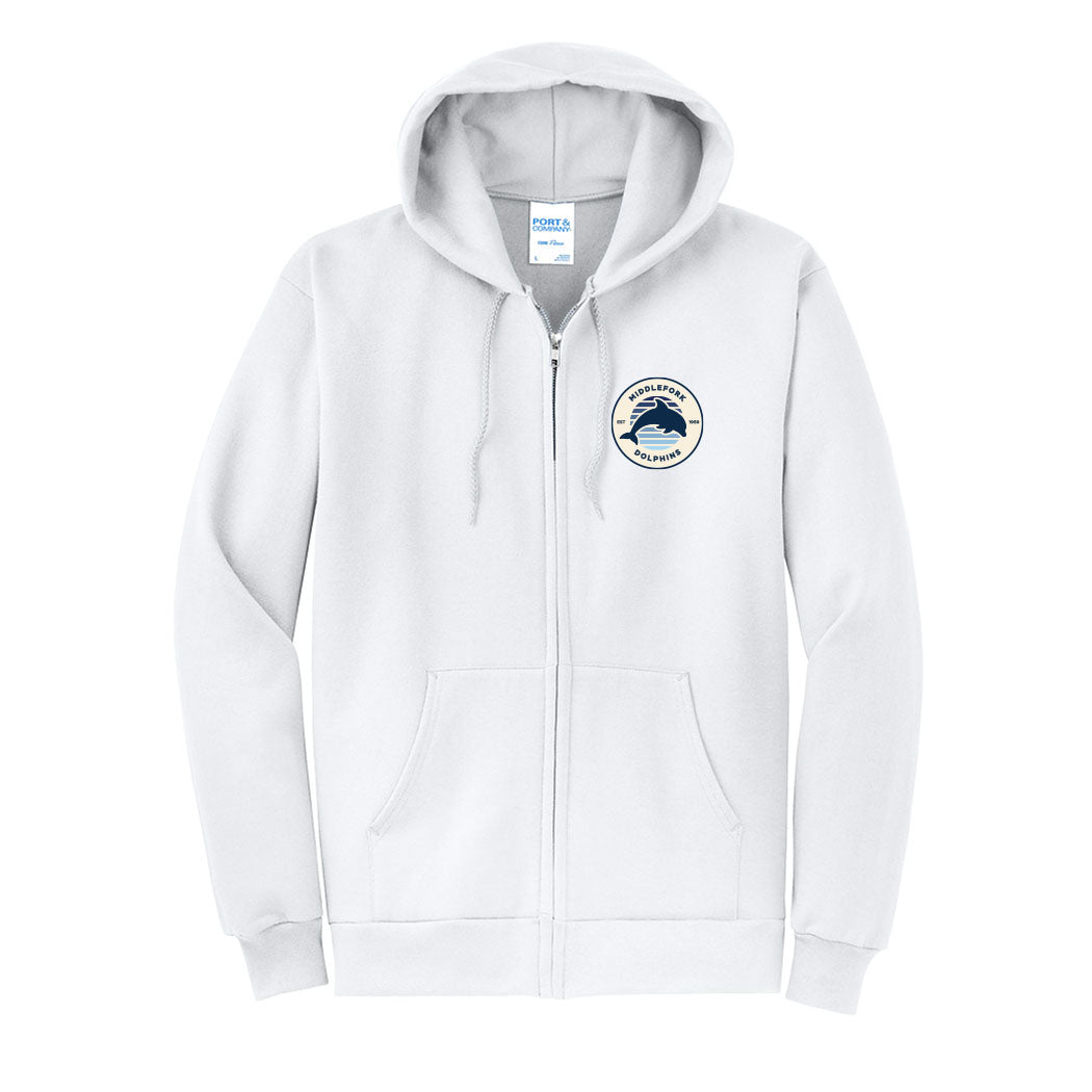 Vintage Badge Middlefork ~ Zip Hoodie ~ Middlefork Elementary School