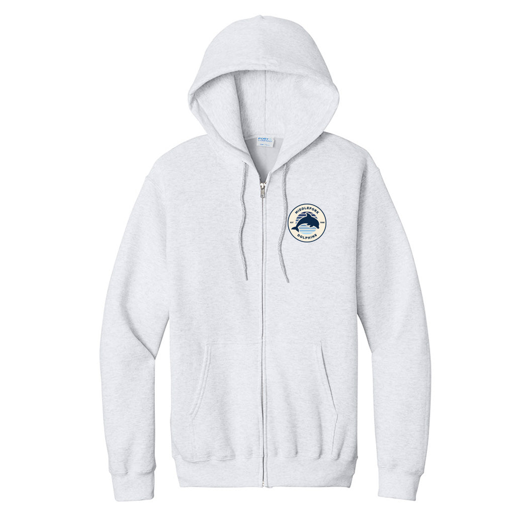 Vintage Badge Middlefork ~ Zip Hoodie ~ Middlefork Elementary School