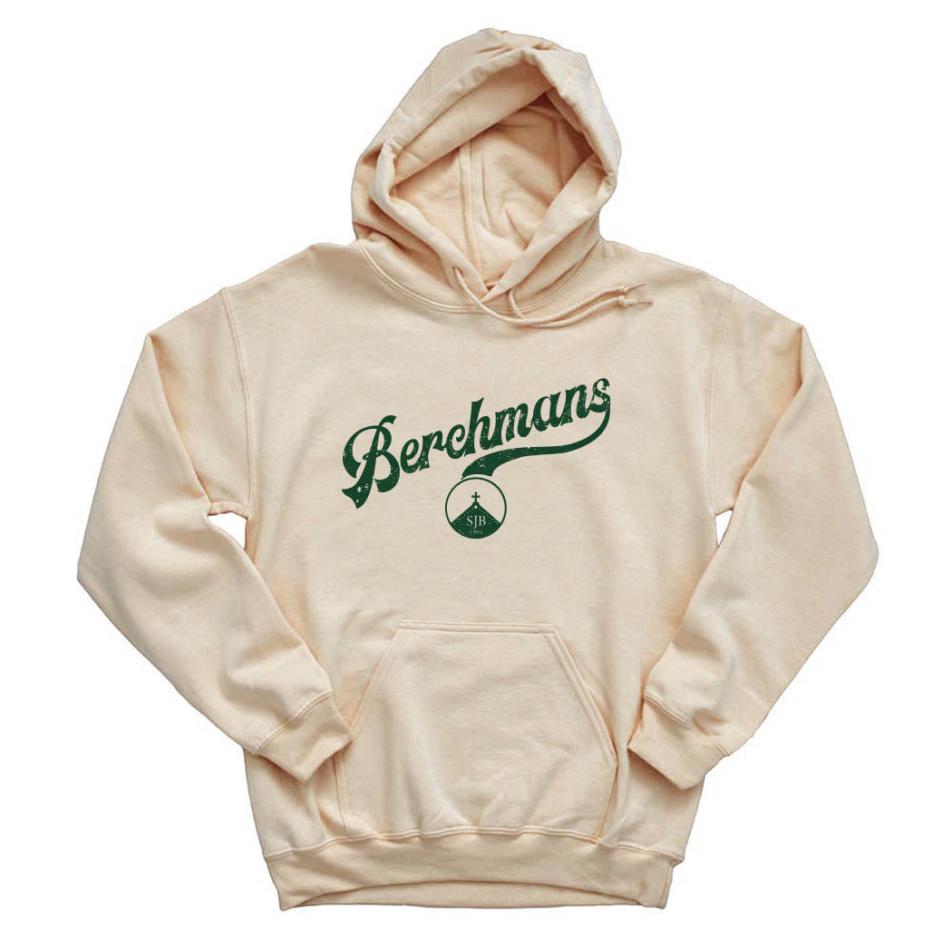 Vintage Script Berchmans ~ Hoodie ~ St. John Berchmans-sand