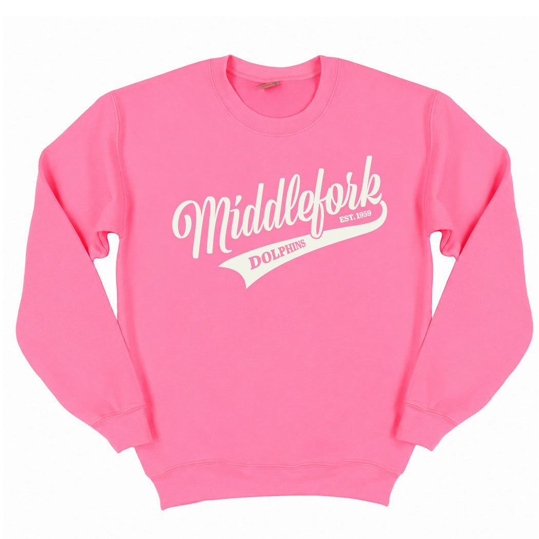 Vintage Script Middlefork ~ Crewneck Sweatshirt ~ Middlefork Elementary School