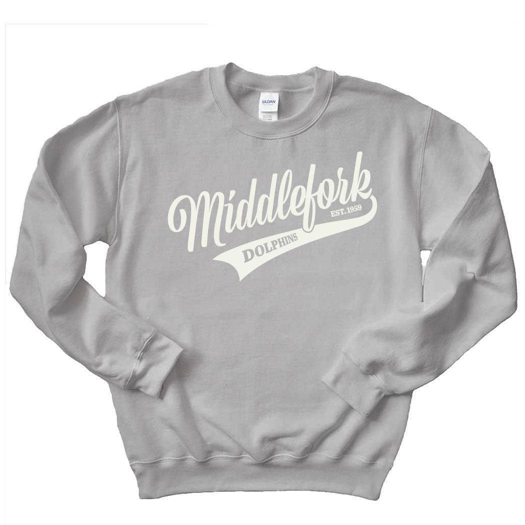 Vintage Script Middlefork ~ Crewneck Sweatshirt ~ Middlefork Elementary School