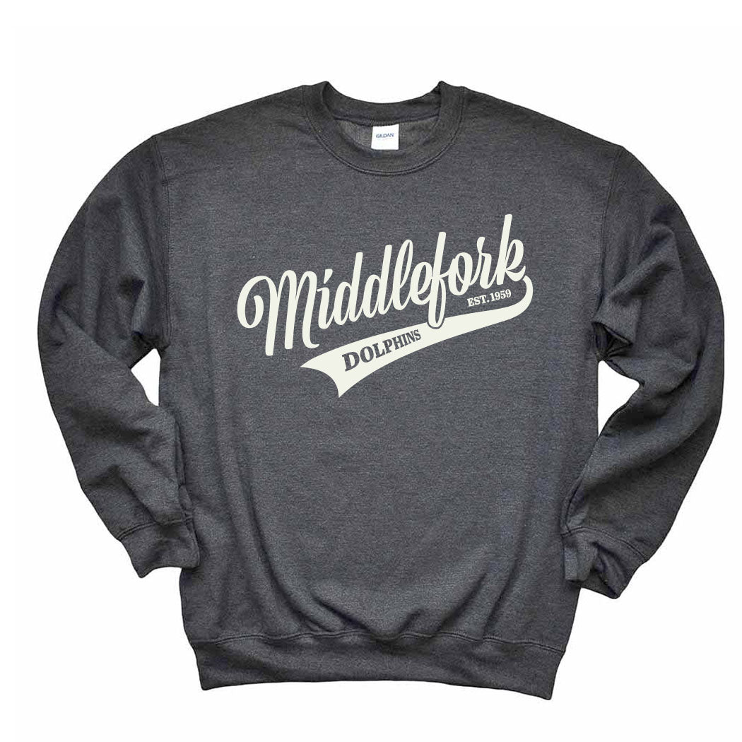 Vintage Script Middlefork ~ Crewneck Sweatshirt ~ Middlefork Elementary School