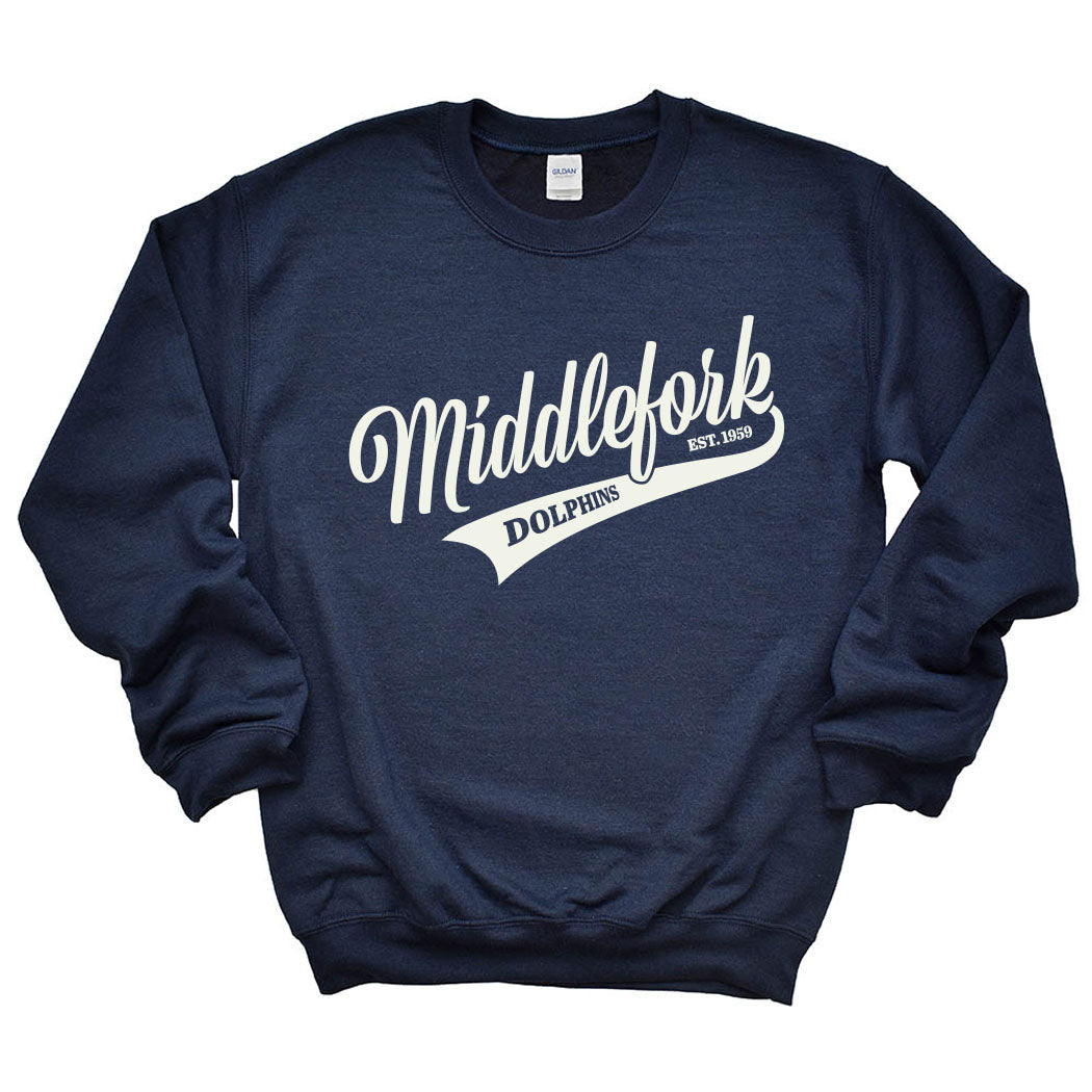 Vintage Script Middlefork ~ Crewneck Sweatshirt ~ Middlefork Elementary School