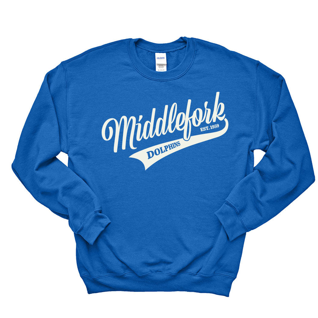 Vintage Script Middlefork ~ Crewneck Sweatshirt ~ Middlefork Elementary School