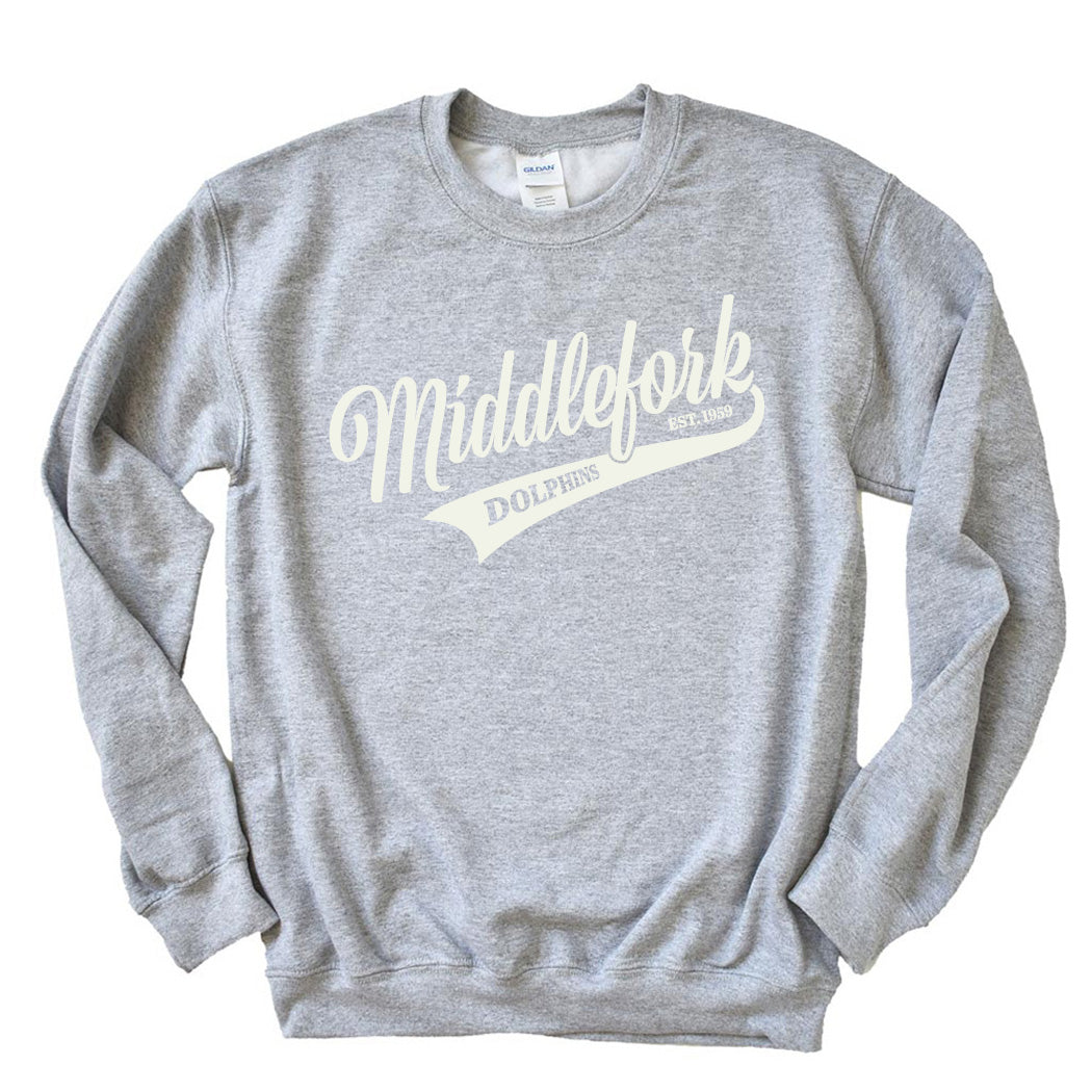 Vintage Script Middlefork ~ Crewneck Sweatshirt ~ Middlefork Elementary School