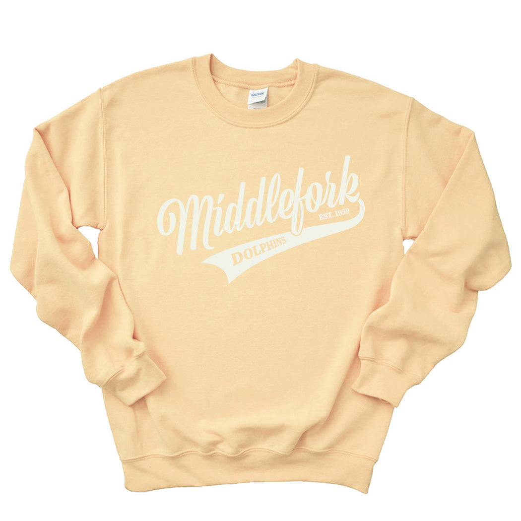 Vintage Script Middlefork ~ Crewneck Sweatshirt ~ Middlefork Elementary School