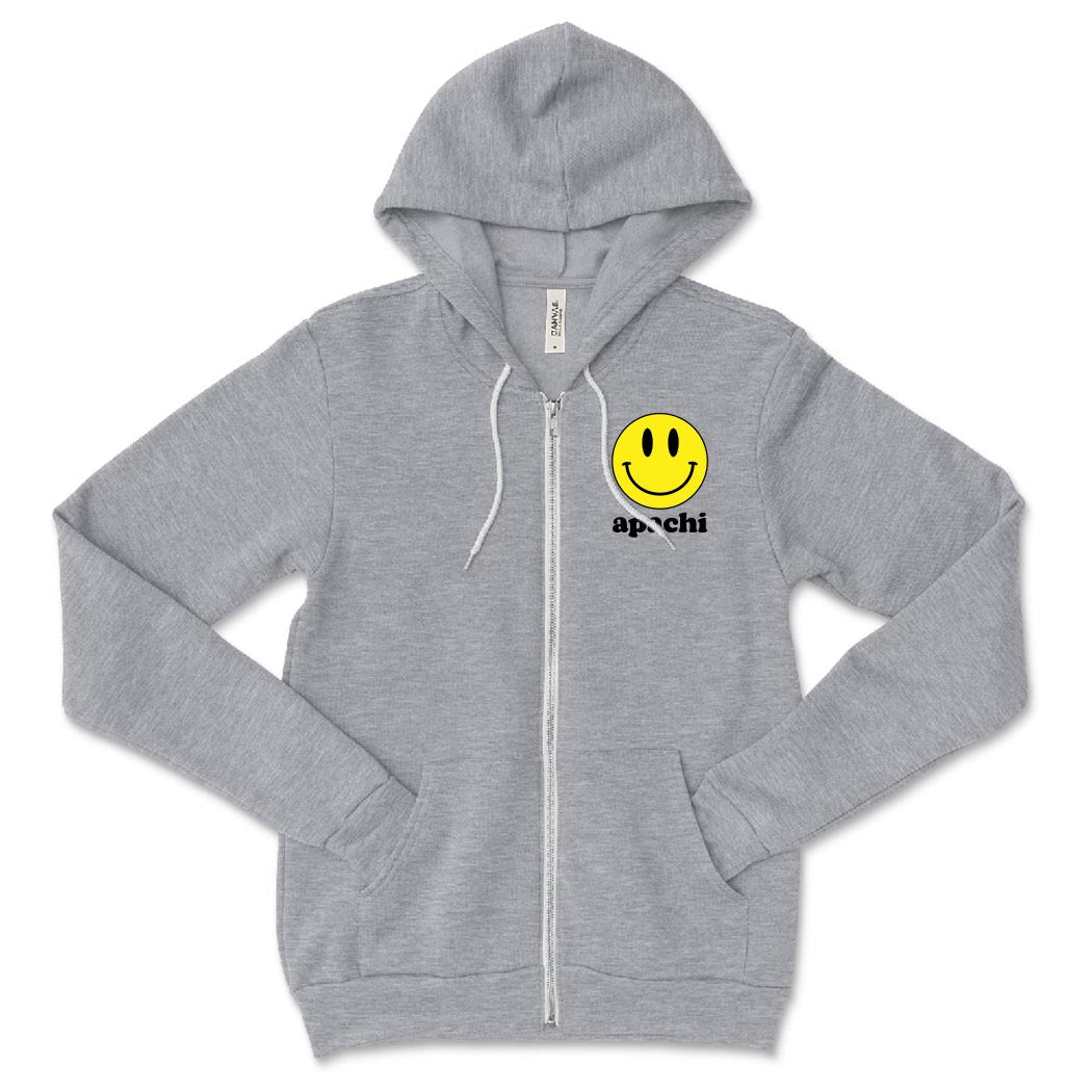 Vintage Smiley ~ Sponge Fleece Zip Hoodie ~ Apachi Day Camp