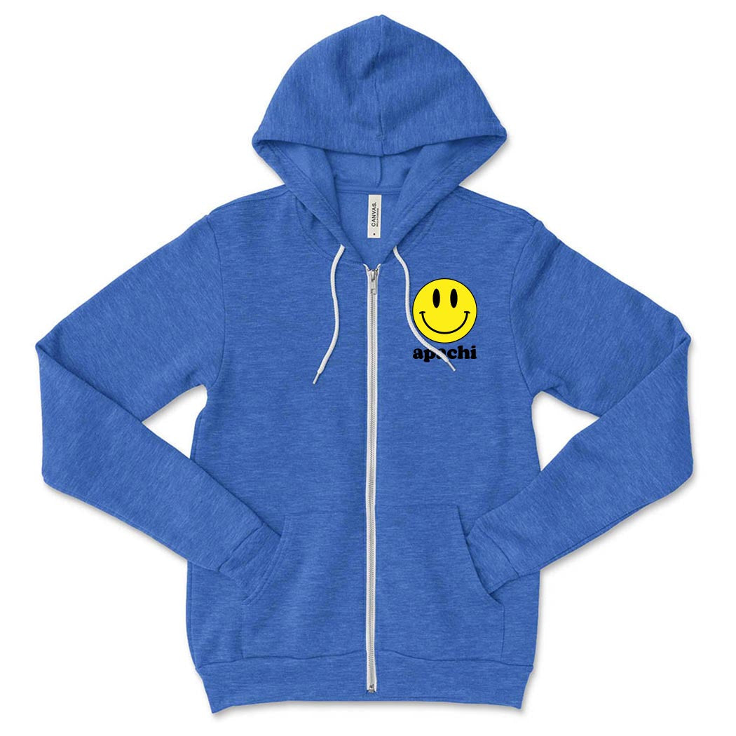 Vintage Smiley ~ Sponge Fleece Zip Hoodie ~ Apachi Day Camp