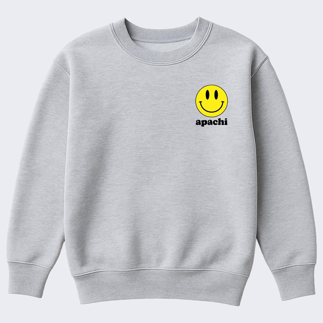 Vintage Smiley ~ Youth Crewneck Sweatshirt  ~ Apachi Day Camp