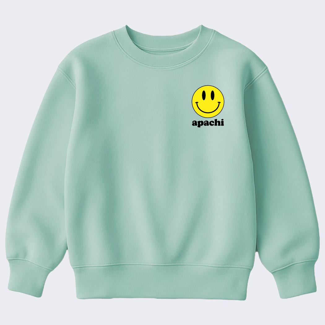 Vintage Smiley ~ Youth Crewneck Sweatshirt  ~ Apachi Day Camp