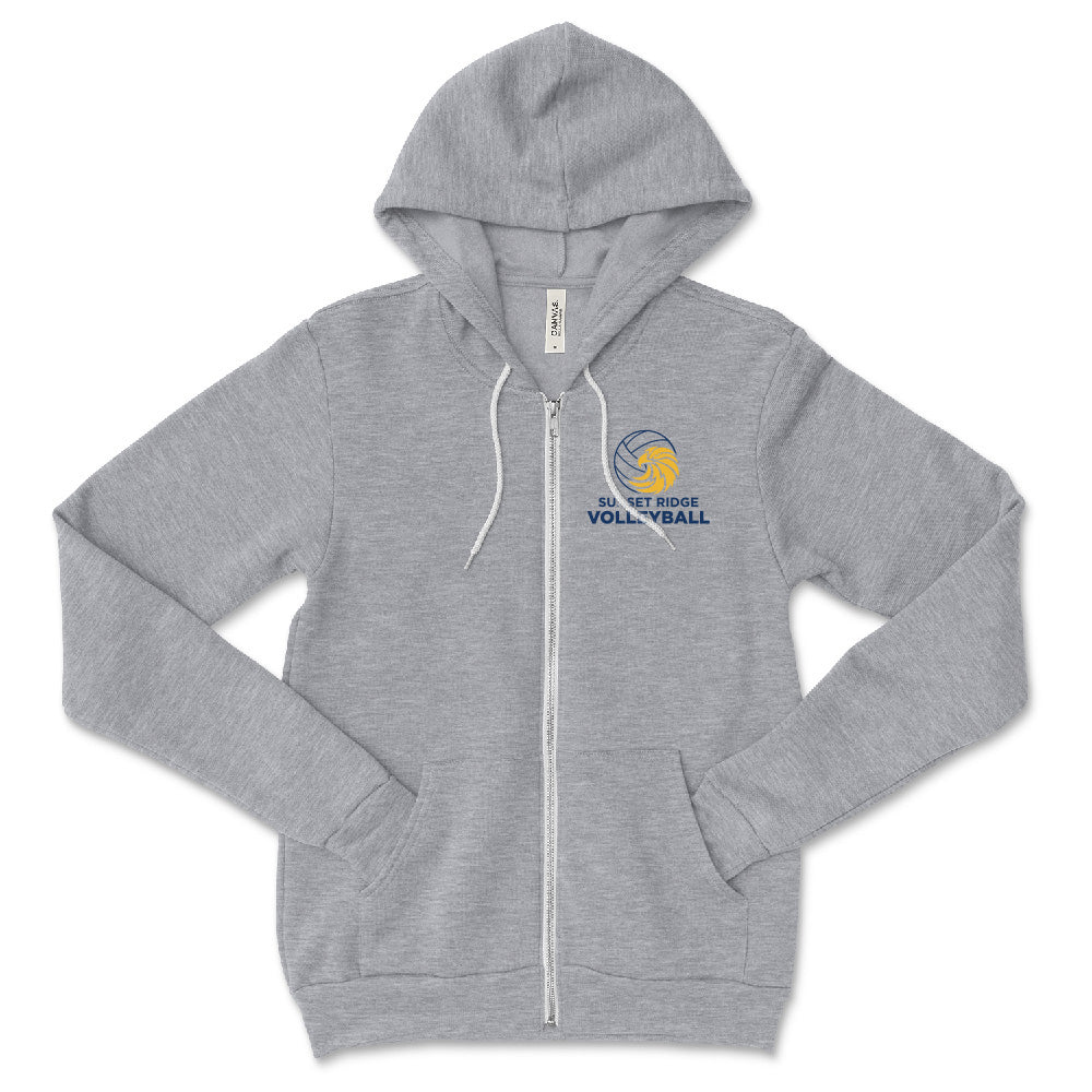VOLLEYBALL ZIP HOODIE ~ SUNSET RIDGE ~ youth and adult ~ classic fit