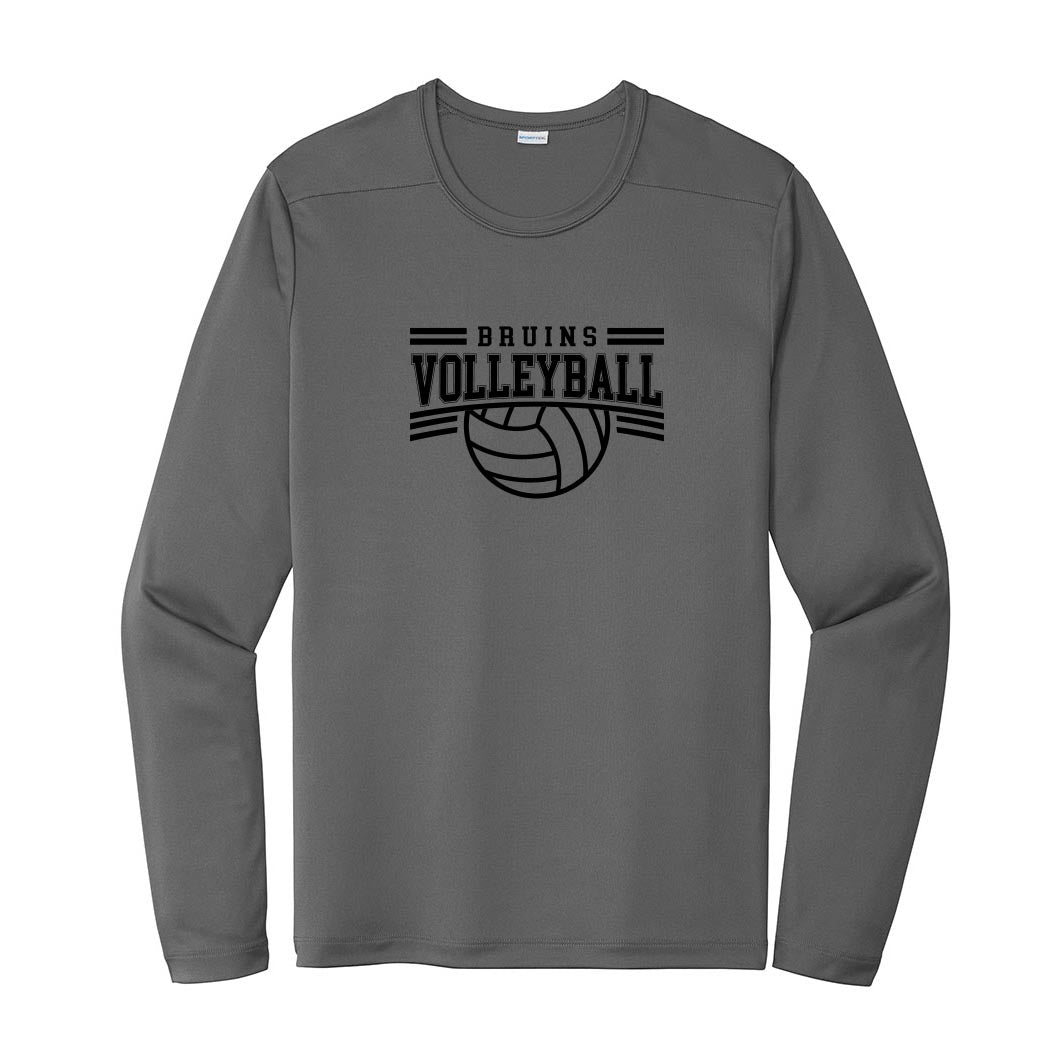 Volleyball ~ Long Sleeve Performance Tee ~ St. Robert Bellarmine Academy-dark smoke grey
