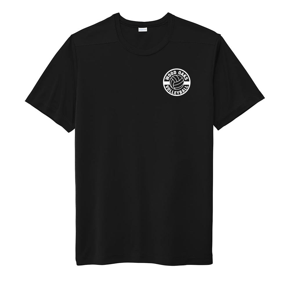 Volleyball Badge ~ Performance Tee ~ Wood Oaks Junior High Athletics-black