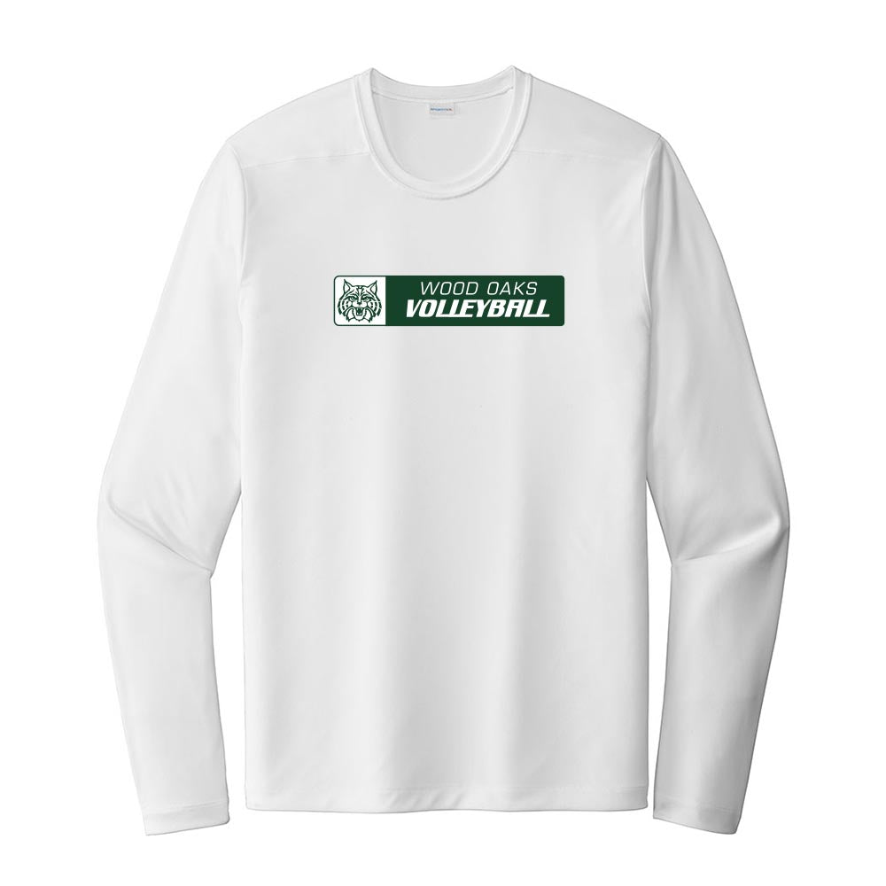 Volleyball Banner ~ Long Sleeve Performance Tee ~ Wood Oaks Junior High Athletics