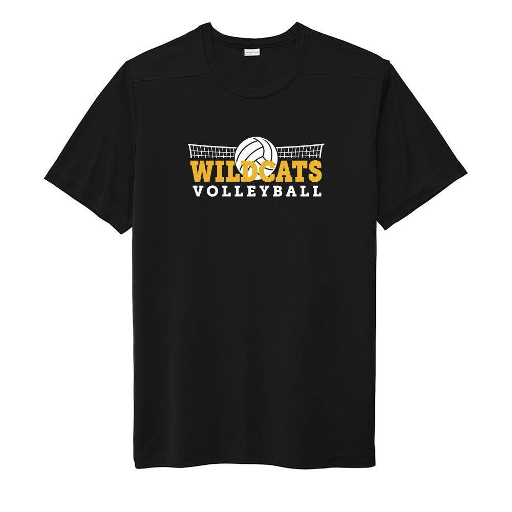 Volleyball Net ~ Performance Tee ~ Wood Oaks Junior High Athletics-black