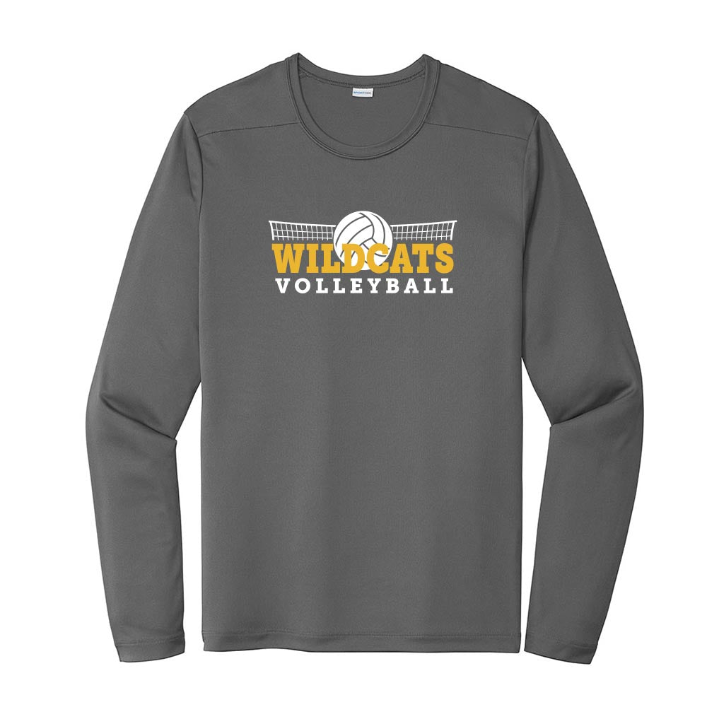 Volleyball Net ~ Long Sleeve Performance Tee ~ Wood Oaks Junior High Athletics