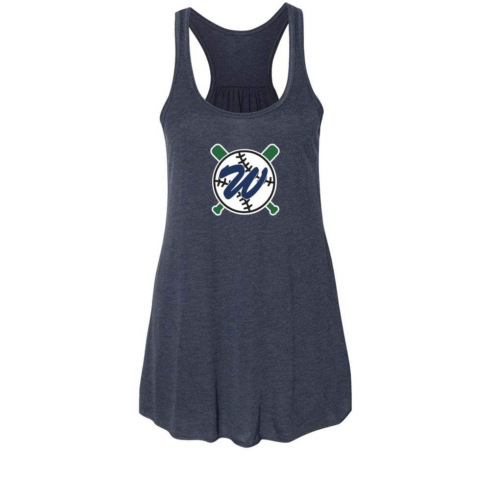 TRAVEL TEAM FLOWY TANK ~ WILMETTE BASEBALL ~ women's ~ flowy fit