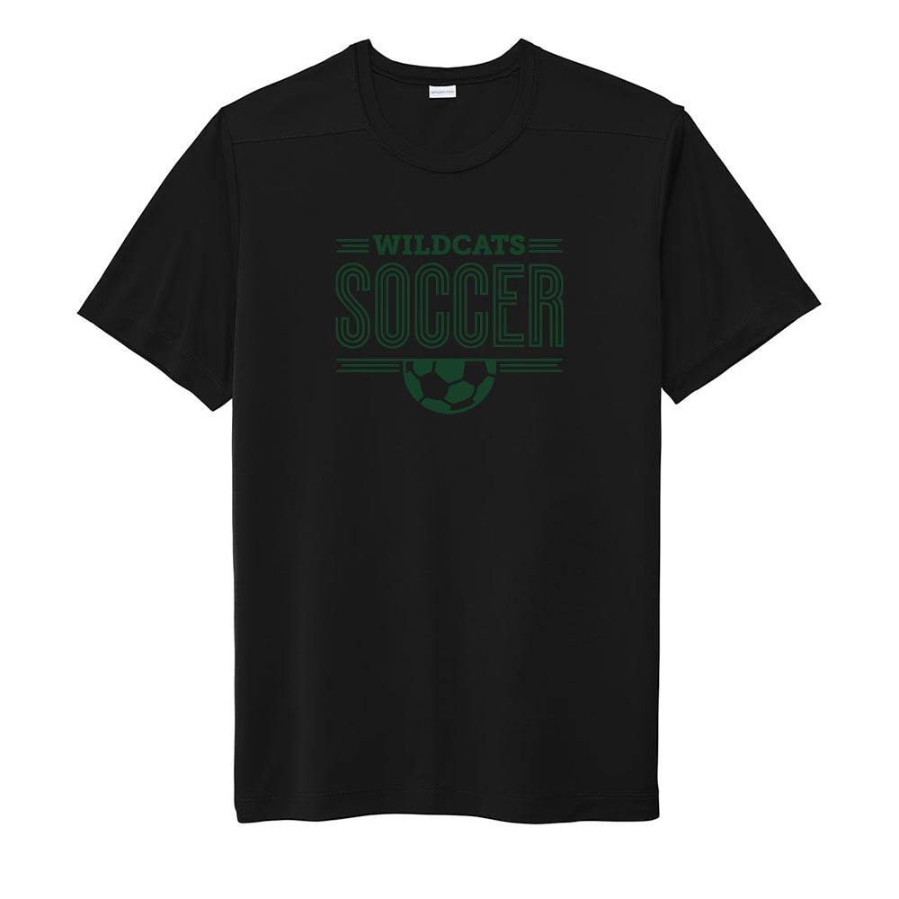 Wildcats Soccer ~ Performance Tee ~ Wood Oaks Junior High Athletics-black