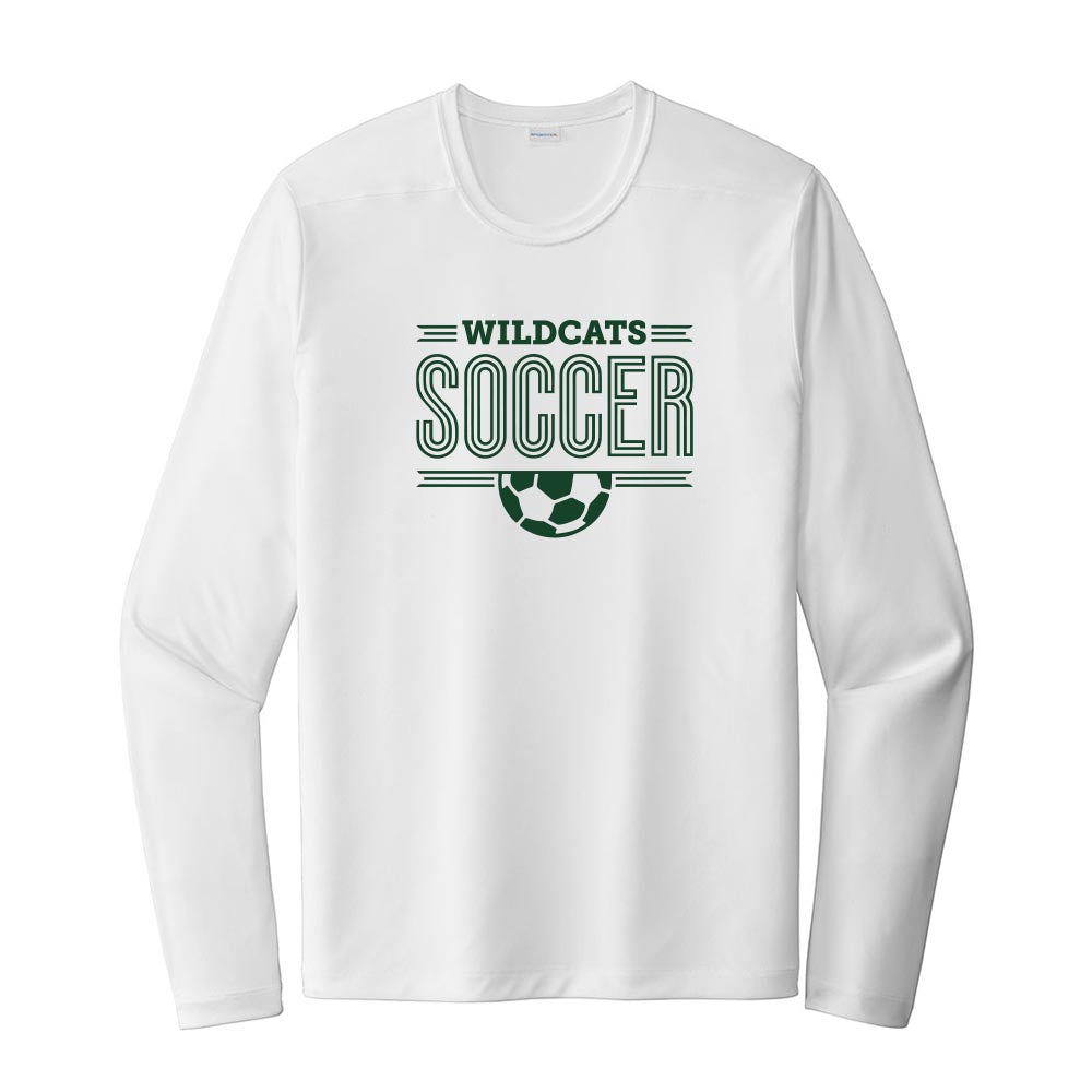 Wildcats Soccer ~ Long Sleeve Performance Tee ~ Wood Oaks Junior High Athletics