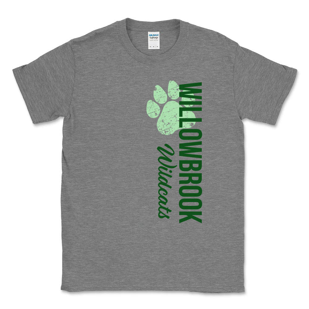 VERTICAL PAW SOFTSTYLE TEE ~ WILLOWBROOK ELEMENTARY ~ youth & adult ~ classic unisex fit