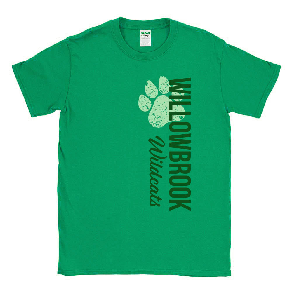 VERTICAL PAW SOFTSTYLE TEE ~ WILLOWBROOK ELEMENTARY ~ youth & adult ~ classic unisex fit