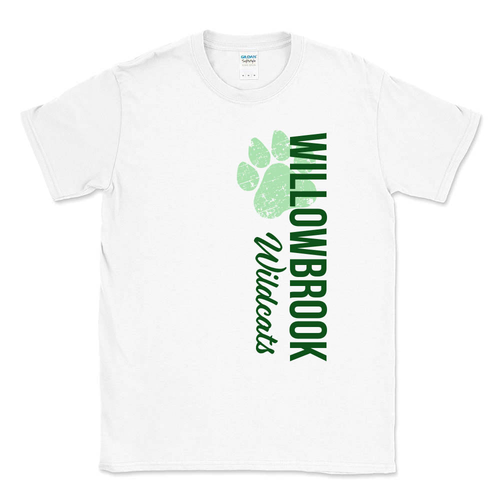 VERTICAL PAW SOFTSTYLE TEE ~ WILLOWBROOK ELEMENTARY ~ youth & adult ~ classic unisex fit