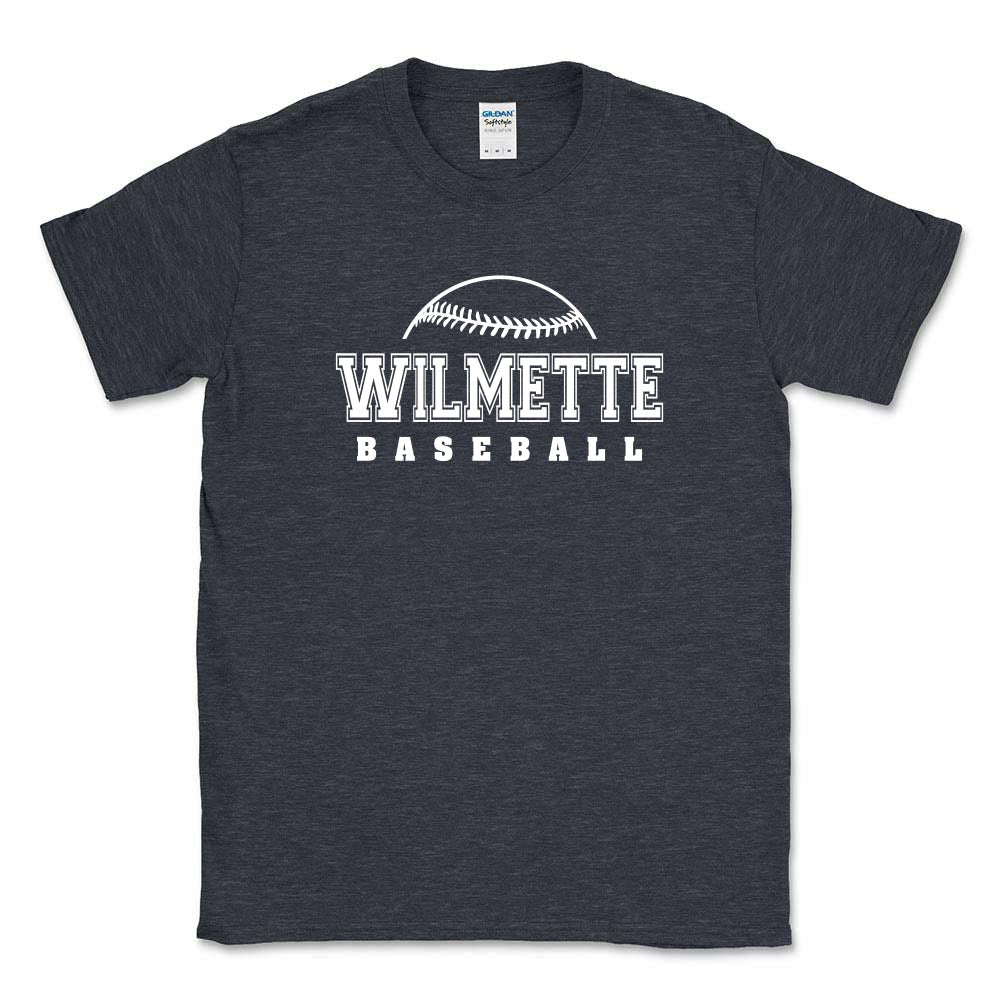 WILMETTE BASEBALL SOFTSTYLE TEE ~ WILMETTE BASEBALL  ~ youth & adult ~ classic unisex fit