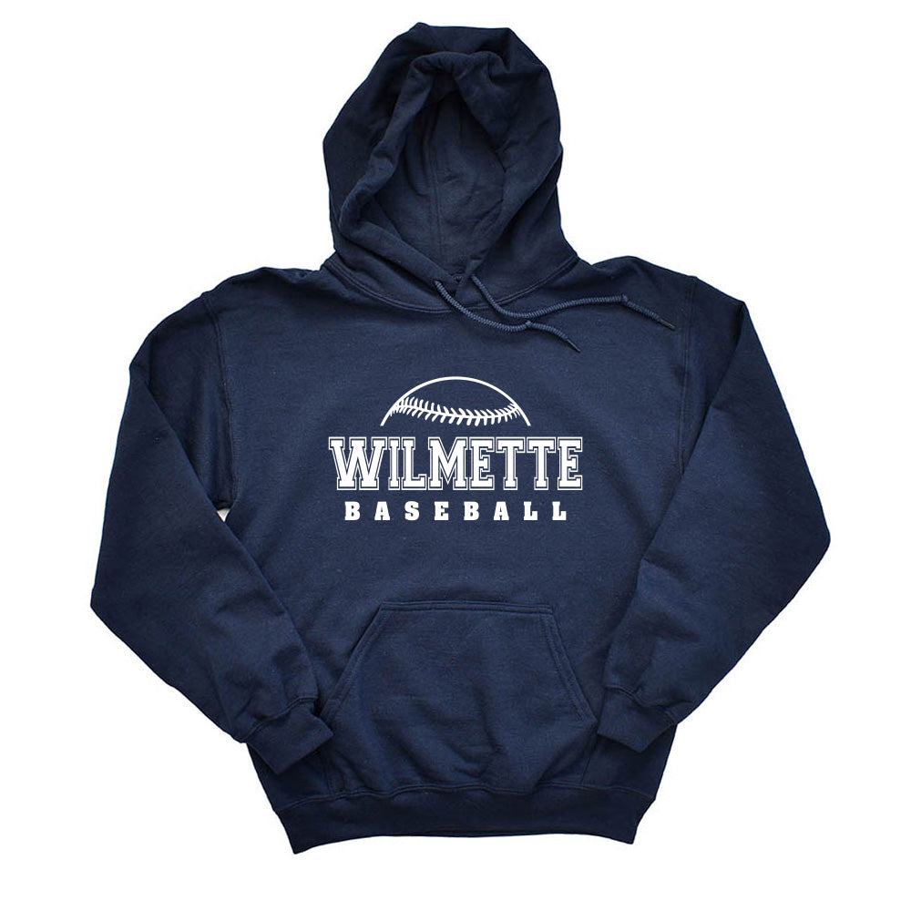 WILMETTE BASEBALL HOODIE ~ WILMETTE BASEBALL ~ youth & adult ~ classic fit