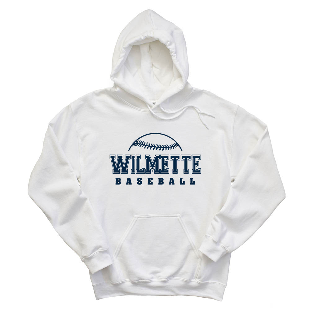 WILMETTE BASEBALL HOODIE ~ WILMETTE BASEBALL ~ youth & adult ~ classic fit