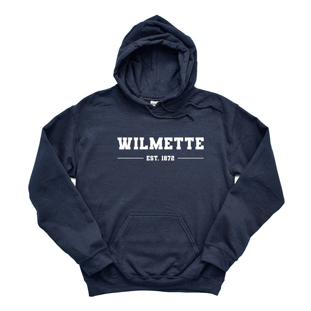 Wilmette Established ~ Hoodie ~ Club Wilmette-blue dusk
