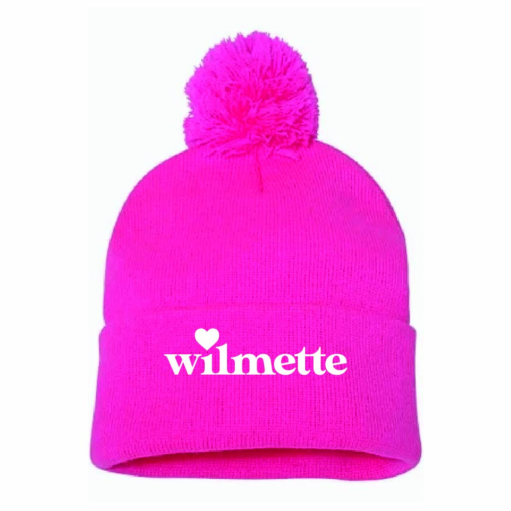 Heart Wilmette ~ Pom Beanie ~ Club Wilmette