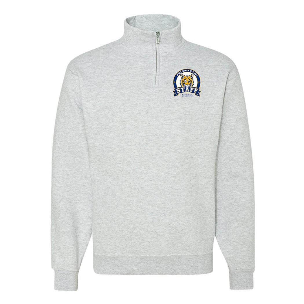 Winkelman Staff Badge ~ Quarter-Zip Sweatshirt ~ Winkelman Elementary School Staff-ash