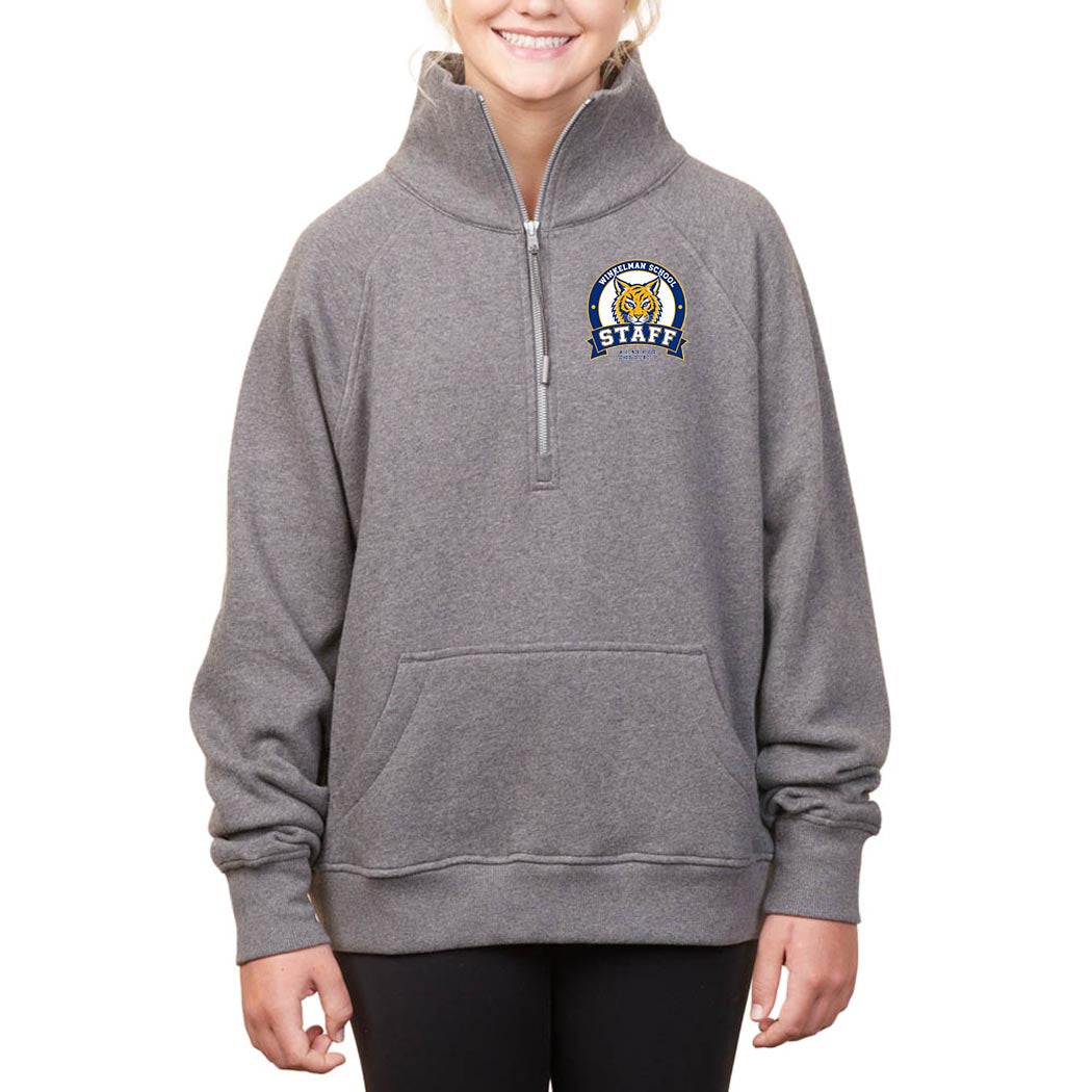 Winkelman Staff Badge ~ Ladies Boxy Half Zip Fleece ~ Winkelman Elementary School Staff