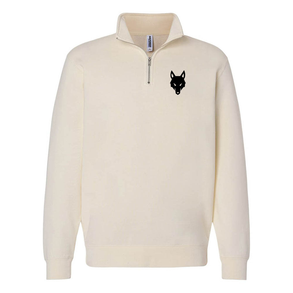 Wolf  ~ Quarter-Zip Sweatshirt ~ Wilmette Junior High School-bone