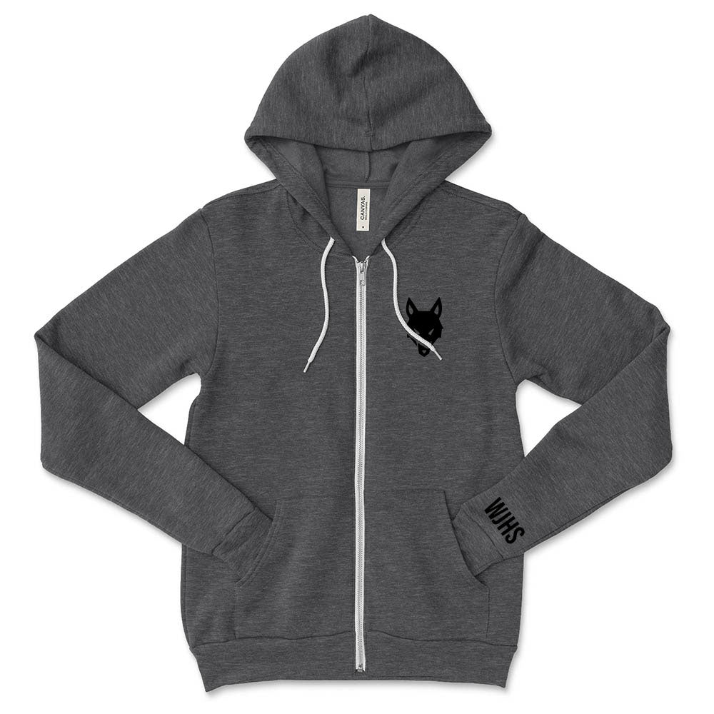 Wolf WJHS ~ Sponge Fleece Zip Hoodie ~ Wilmette Junior High School