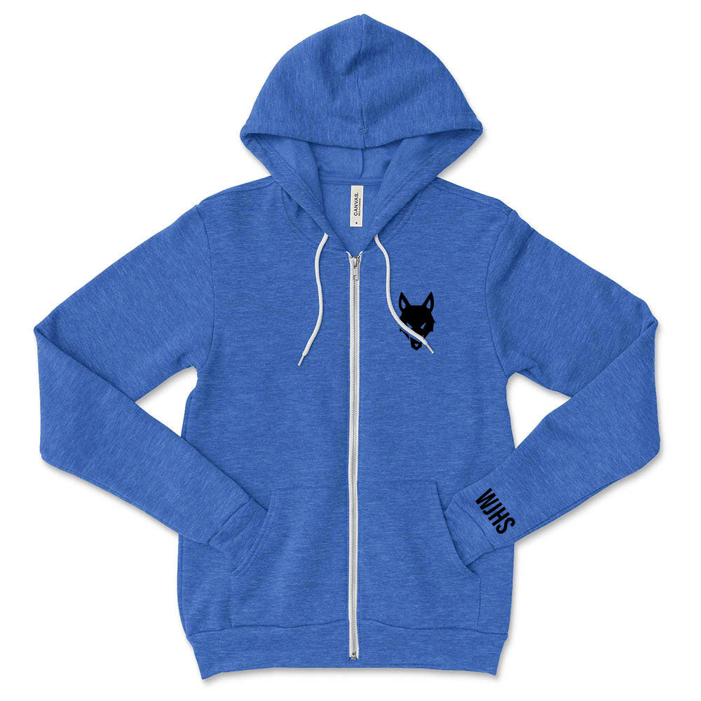 Wolf WJHS ~ Sponge Fleece Zip Hoodie ~ Wilmette Junior High School