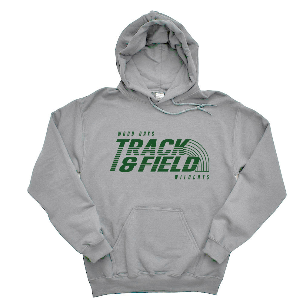 TRACK & FIELD HOODIE ~ WOOD OAKS ATHLETICS ~ youth & adult ~ classic unisex fit