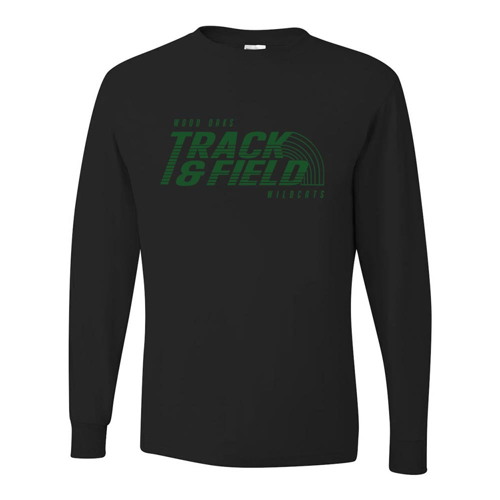 TRACK & FIELD LONG SLEEVE DRIPOWER TEE ~ WOOD OAKS ATHLETICS ~ youth & adult ~ classic fit