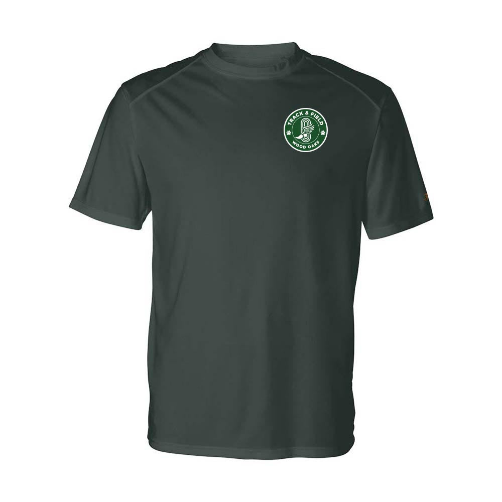 Track & Field Badge ~ Performance T-Shirt ~ Wood Oaks Athletics